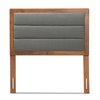 Baxton Studio Dexter Modern Dark Grey Fabric Upholstered and Walnut Brown Finished Wood Headboard-Twin 191-11534-ZORO